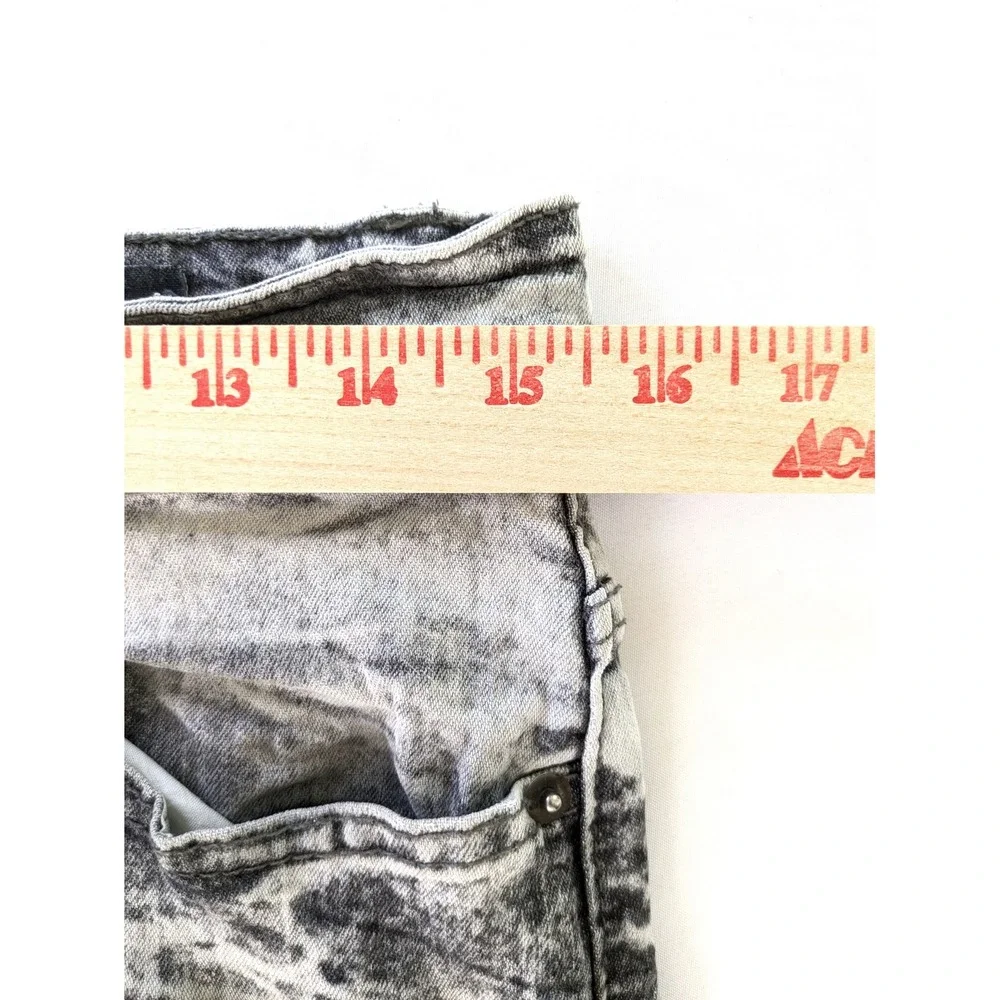 Southpole Mens Moto Skinny Jeans Grey Acid Wash Biker Denim 32x32 Distressed